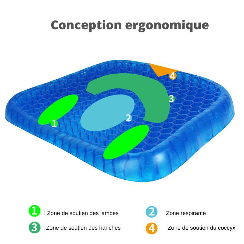 La conception du coussin ergonomique AUTOYOUTH permet de détendre le dos et le coccyx en soutenant les hanches, tout en favorisant une bonne circulation et fraîcheur même par forte chaleur l'été.